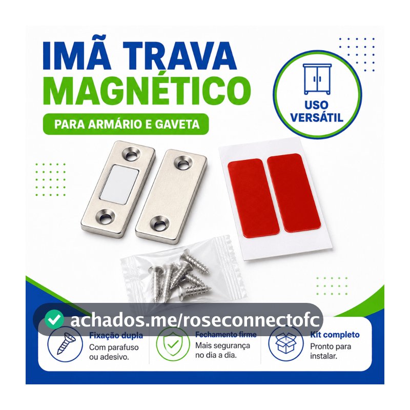 Imã Trava de Armário Porta Gaveta Magnético Sistema de Fechamento para Móveis