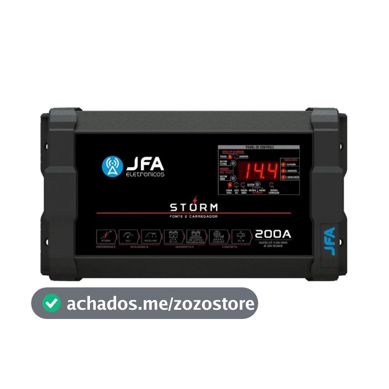 Fonte Automotiva Jfa 200a Storm Voltímetro Digital Mono 220v