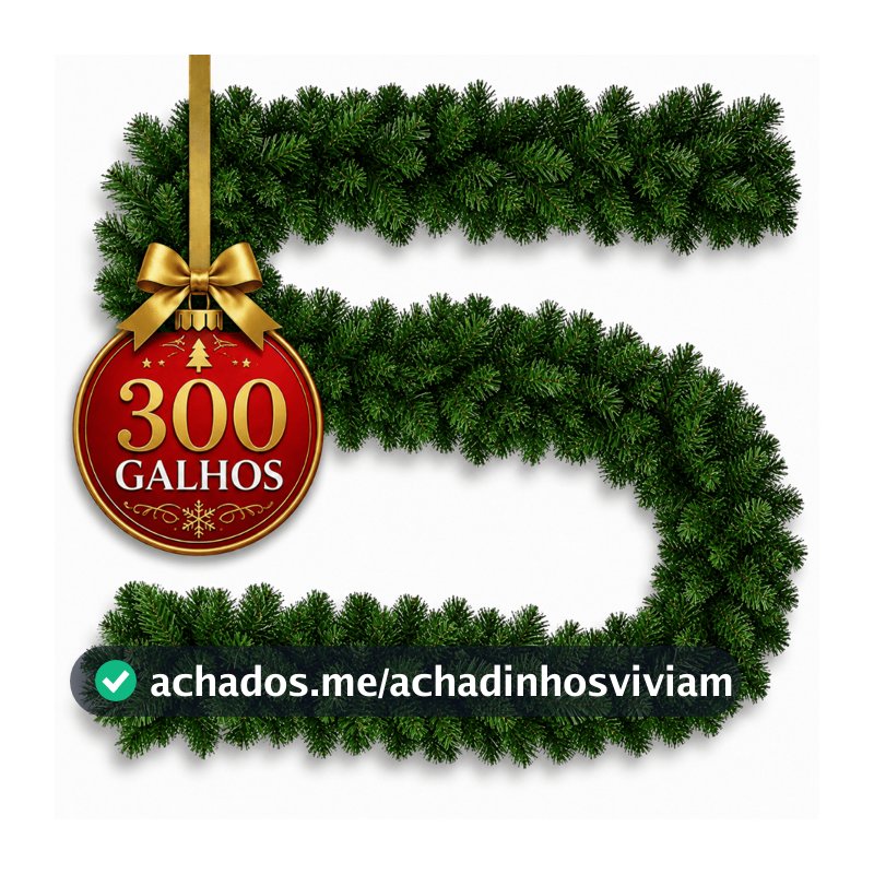 1pçs Festão Aramado Grosso 2,70m 300 Galhos Flexível Enfeite Natal Luxo