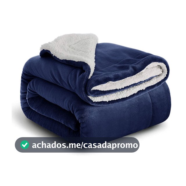 Coberdrom Casal Queen Sherpa Edredrom Pele de Carneiro 2,40m x 2,20m