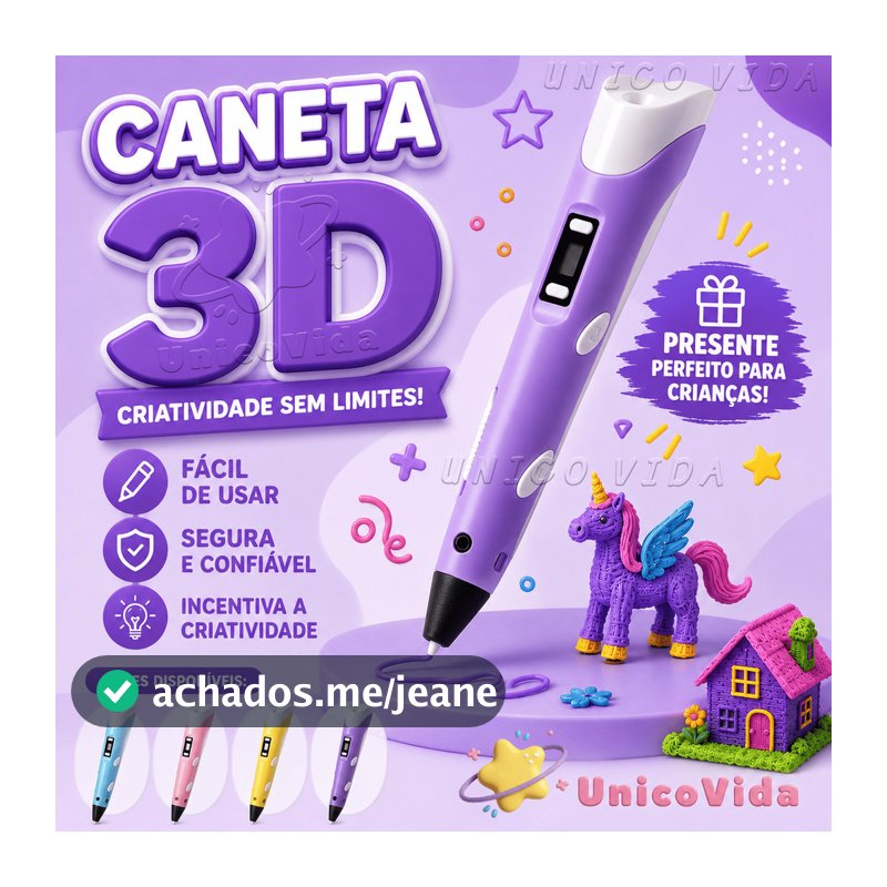 Caneta 3D Impressora Manual Infantil Filamentos DIY Pintura Desenho 3D Para Crianças | UnicoVida