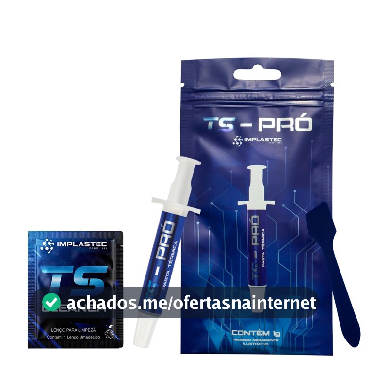 Pasta Térmica Implastec Ts Pro 4g, Espátula + Sachê Cleaner Cor Cinza