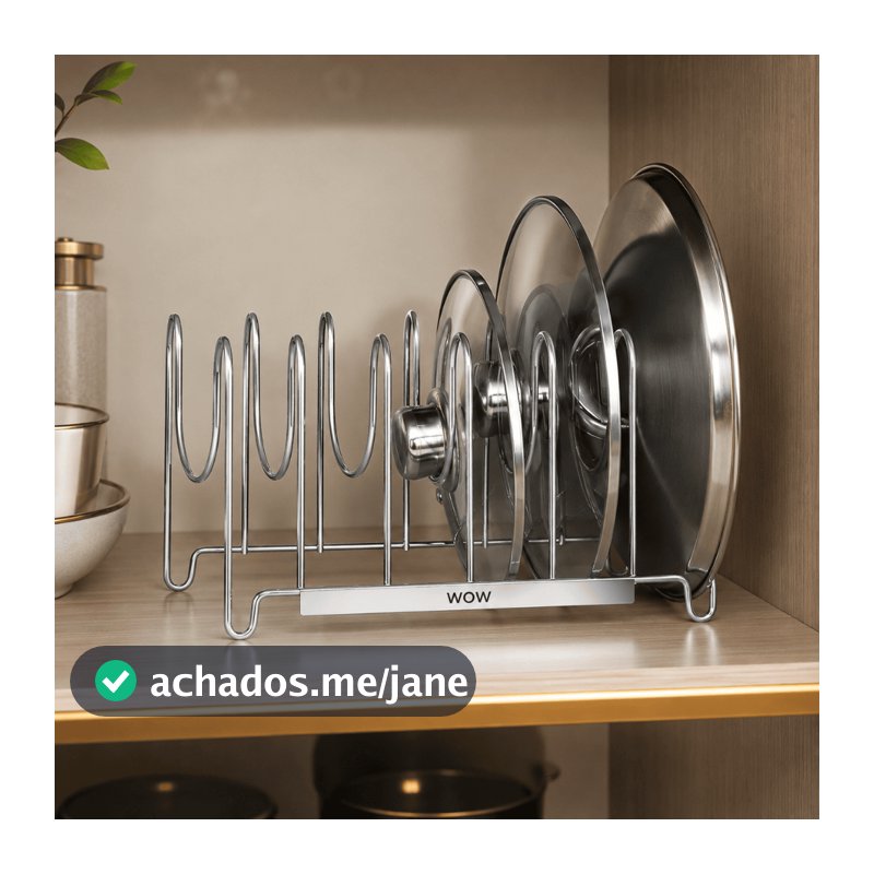 Organizador Aço Inox De Panelas E De Pote Divisórias
