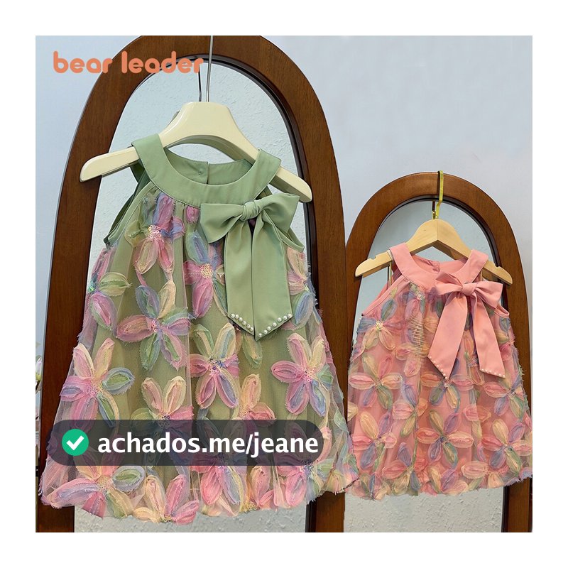 Líder Do Urso Summer Colourful Flowers Princess Dress 3-7 Years Old Children Fashion Clothing Roupas De Moda Para Meninas De Laço Doce