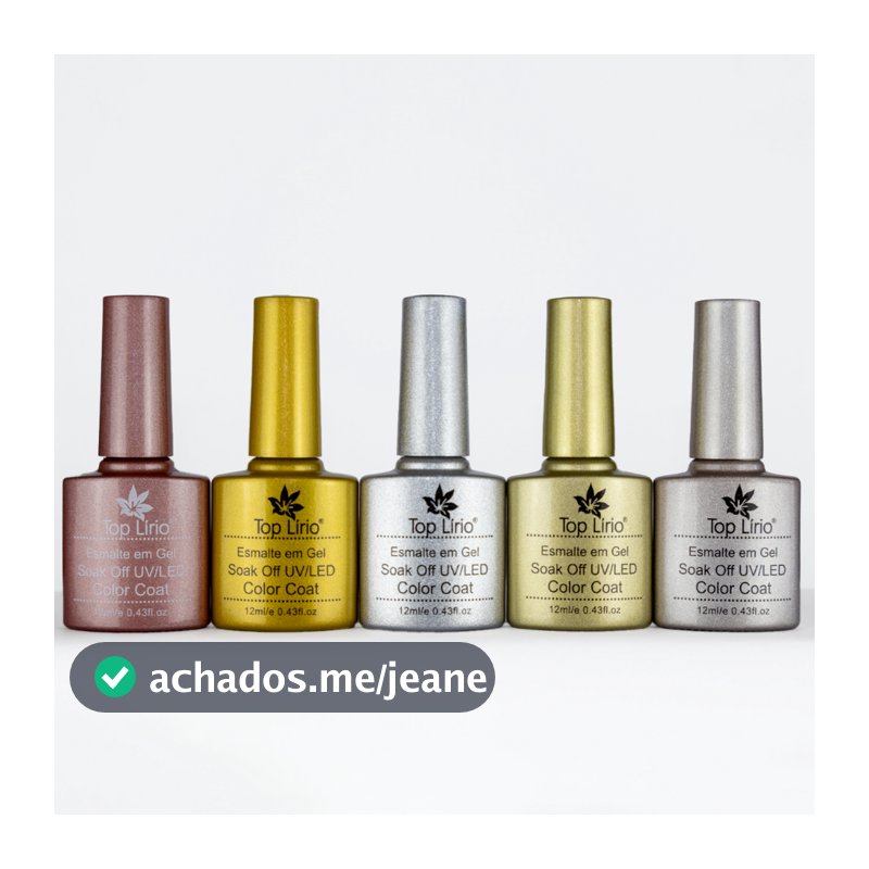 Kit 4 ou 2 Esmaltes em Gel Led Uv Lirio Cintilante  p/ Unhas Manicure 12ml cromado