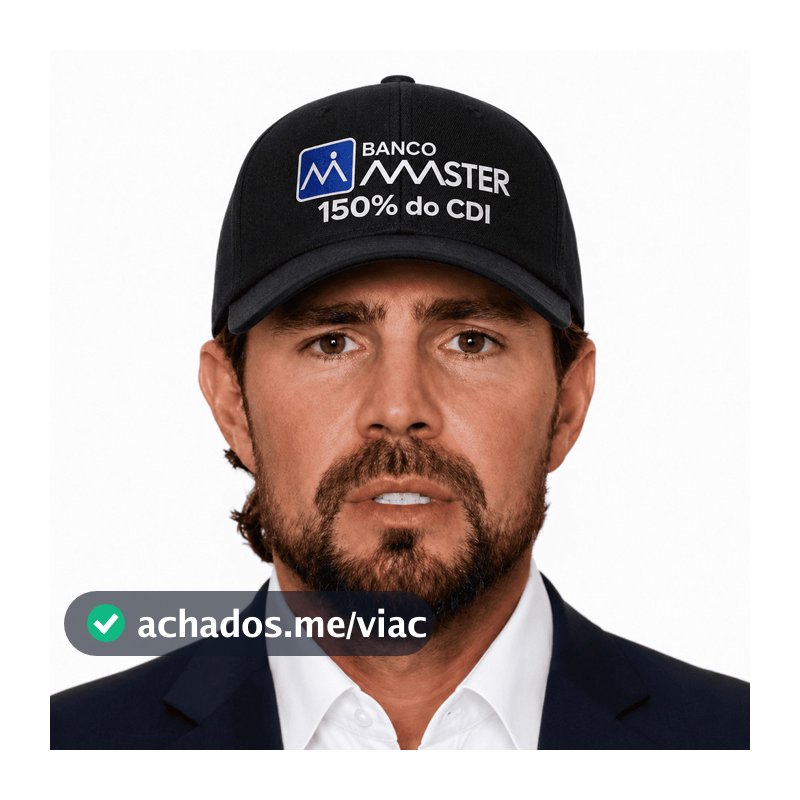 Boné Preto Banco Master 150% Do CDI Vorcaro Com Aba Curva Estampa Frontal Para Uso Casual E Dia A Dia Moderno