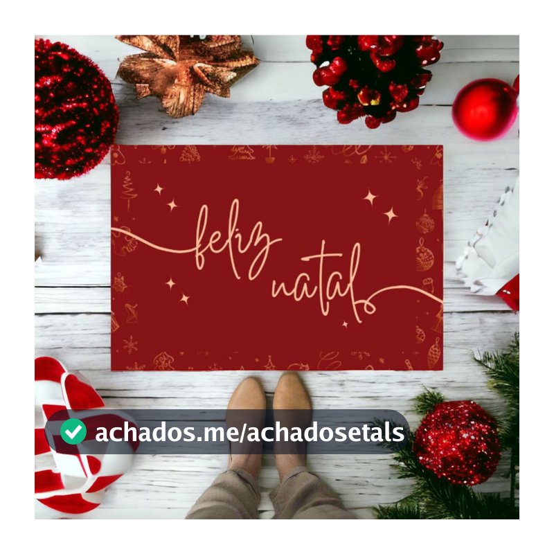 Tapete para porta antiderrapante decoração de natal - Feliz Natal