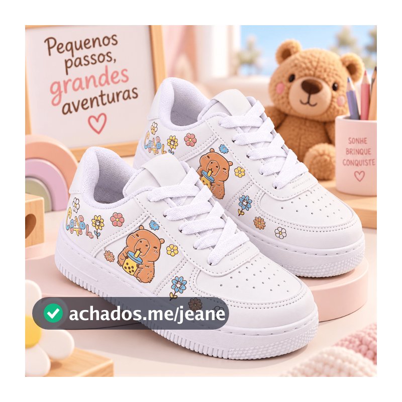 Tenis Infantil Menina Feminino Antiderrapante Confortável e Resistente Capivara