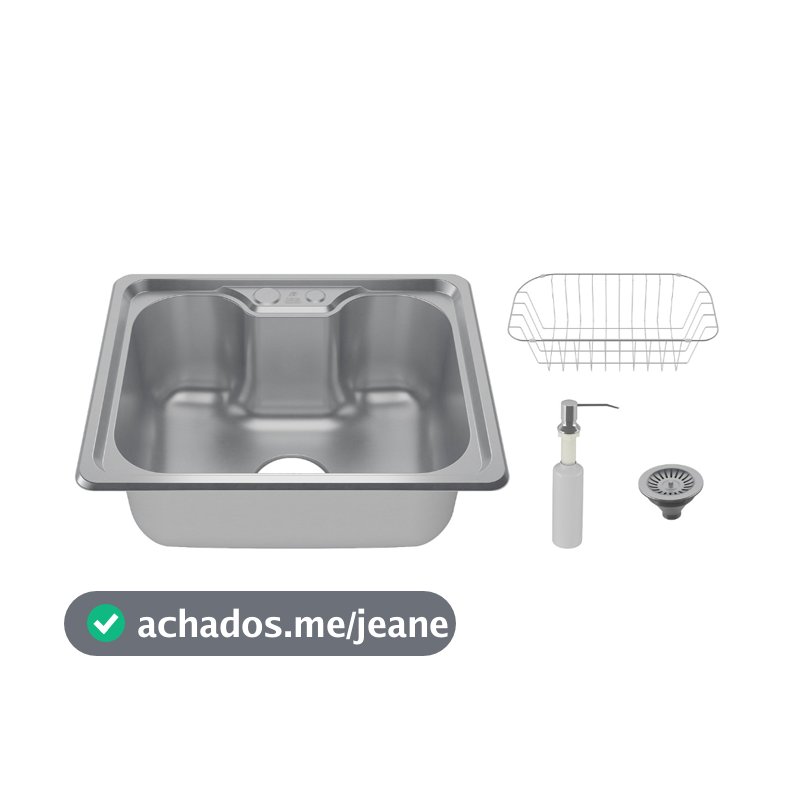 Cuba 50x40 Pia Cozinha Aço Inox 304 Com Acessórios Gourmet Premium Tubrax