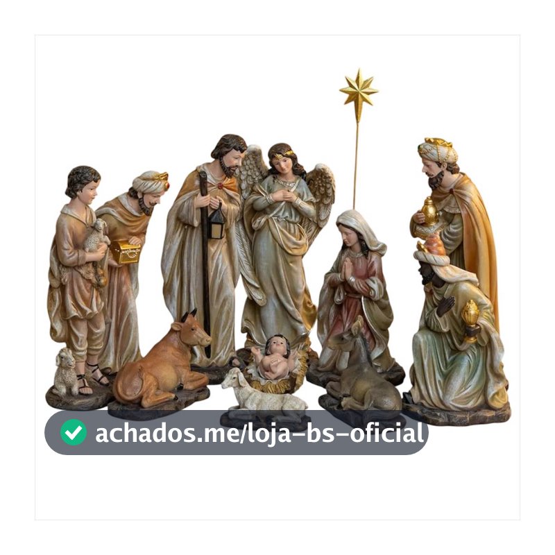 Presépio de  Natal Grande em Resina Área Externa 30cm