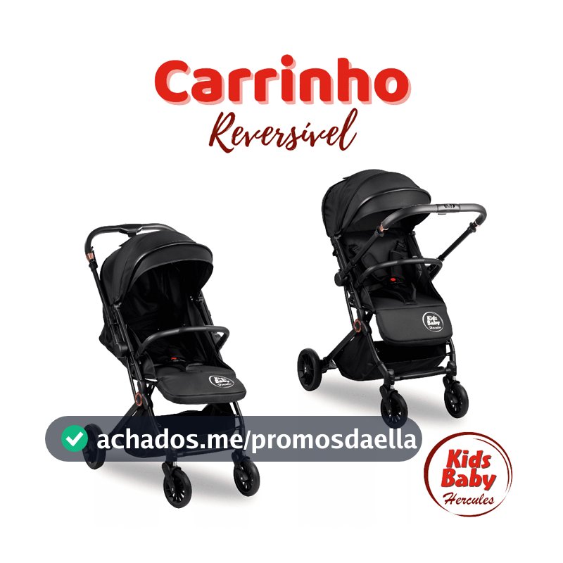 Carrinho De Bebê Compact Reversível Dobrável 0-15kg Cor Preto Chassi Preto