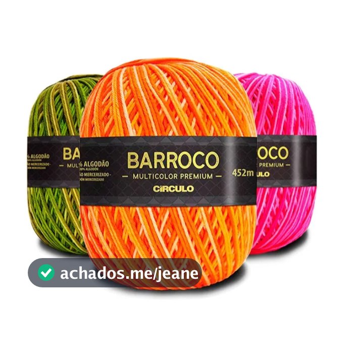 BARBANTE BARROCO MULTICOLOR PREMIUM - TODAS AS CORES - 200G 226 Metros - Circulo