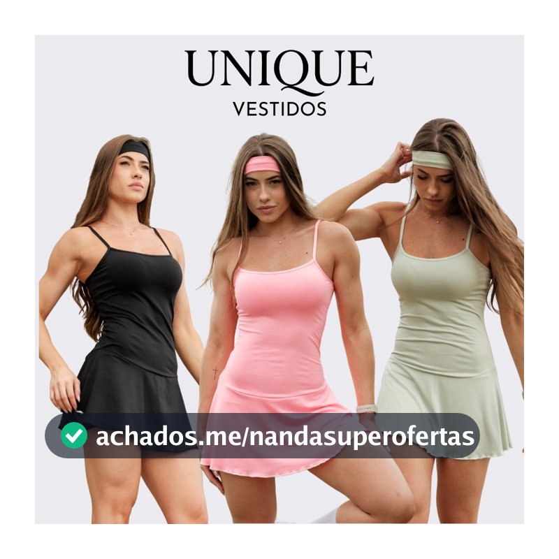 Vestido Saia Beach Tennis Academia Zero Transparência + Tiara Unique 2026 AQN SPORT