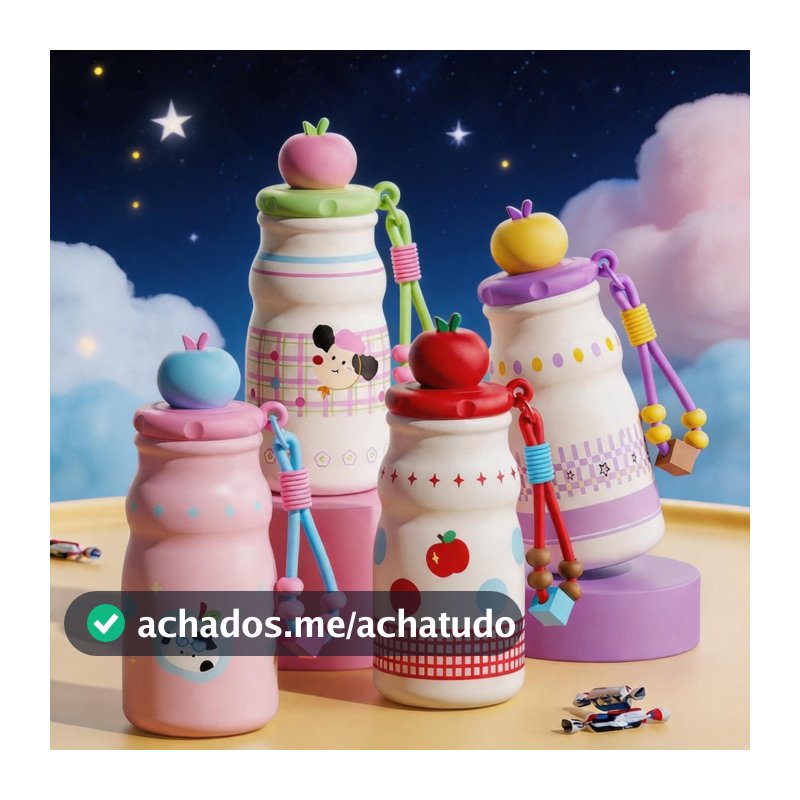 Copo Térmico Infantil 480ml Mini Portátil Mantém Quente e Frio Tampa Fofa MUITO BOM