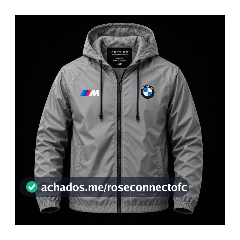 Jaqueta Corta Vento Impermeável Masculina Premium com Capuz 100% Poliéster Leve Motorsports Edition