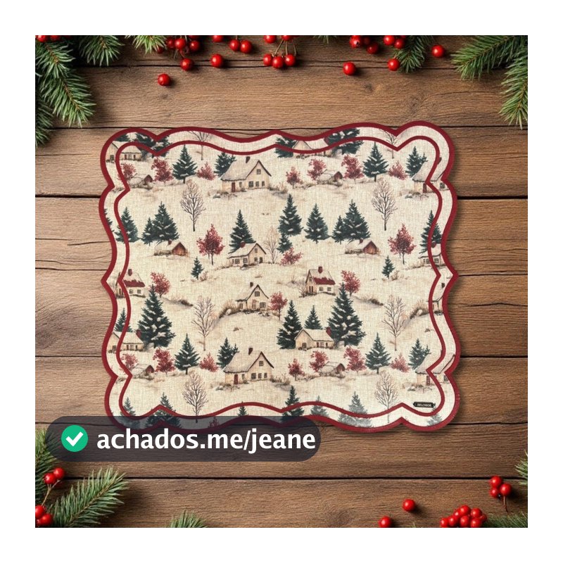 Jogo Americano de Natal - Vila do Noel - 44,5x38,5cm - 1 unidades - Rizzo