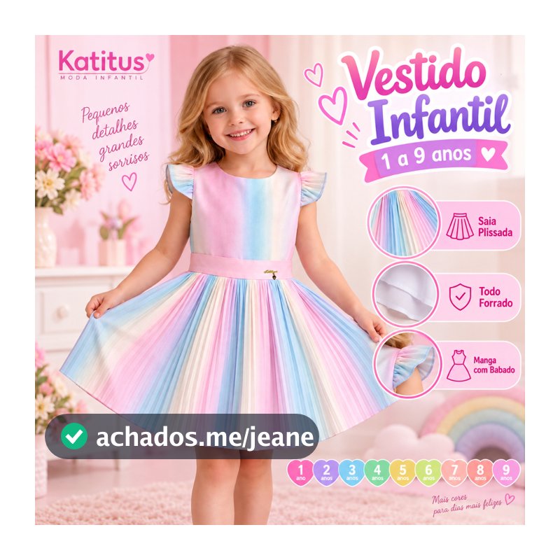 Vestido Festa Infantil Colorido Candy Colors Aniversário Princesa Arco Íris