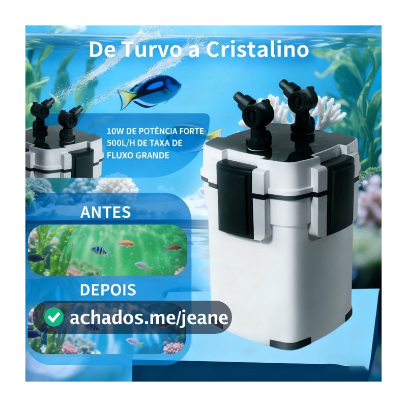 Newpet Filtro Aquario UV Externo Submerso Aquario Função 3 em 1 com Antibacteriano, Remove Algas e Elimina Resíduos