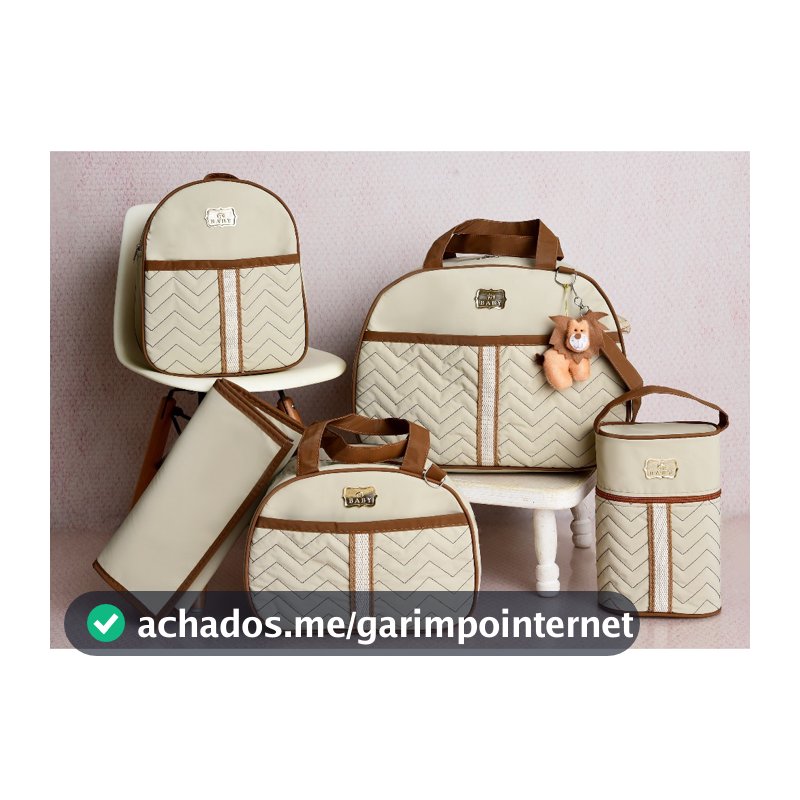 Kit Mala Maternidade 5 peças Mochila Porta Mamadeira e Trocador Bolsa de Bebê