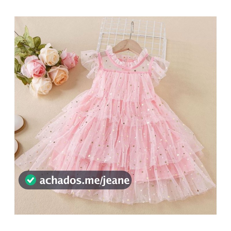Meninas vestido estrela lantejoulas bolo gaze crianças vestido de princesa fofo