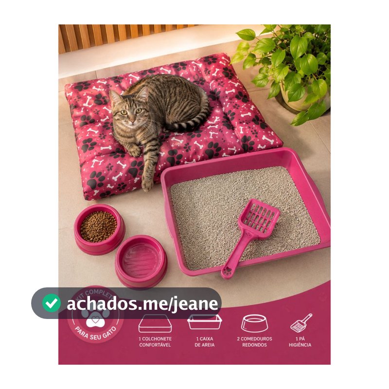 Caixa de Areia para Gato Cama de Gatos pet Kit Completo Premium Luxo
