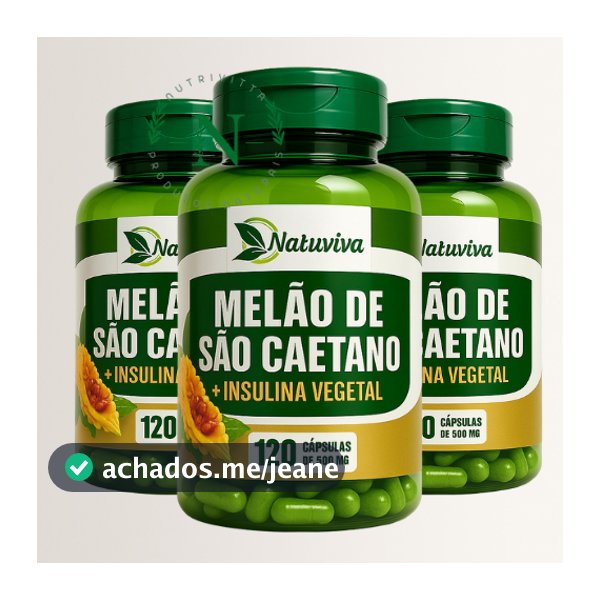Melão de São Caetano + Insulina Vegetal 120 Cápsulas 500mg - 1, 2 e 3 potes
