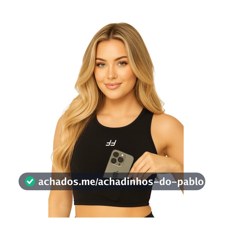 Cropped Alça Grossa Suplex Top Academia Feminino Fitness com Bolso Corrida Alta Sustentação com Bojo