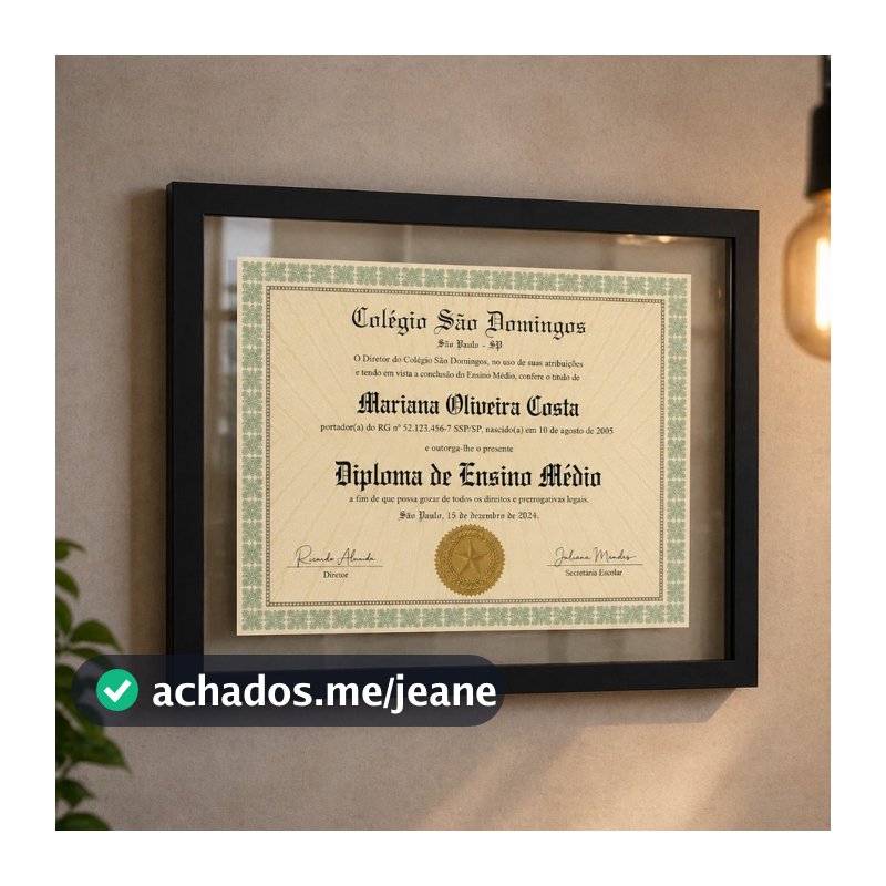 Moldura para Certificado, Vidro sobre Vidro 34x25cm (Quadro para certificados, fotos e pôsters com 2 vidros)