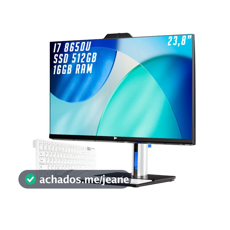 All In One Computador Intel Core I7 8ª Geração 16GB RAM SSD 512GB Tela 23 8" Full HD Teclado  Mouse Windows 11 Pro