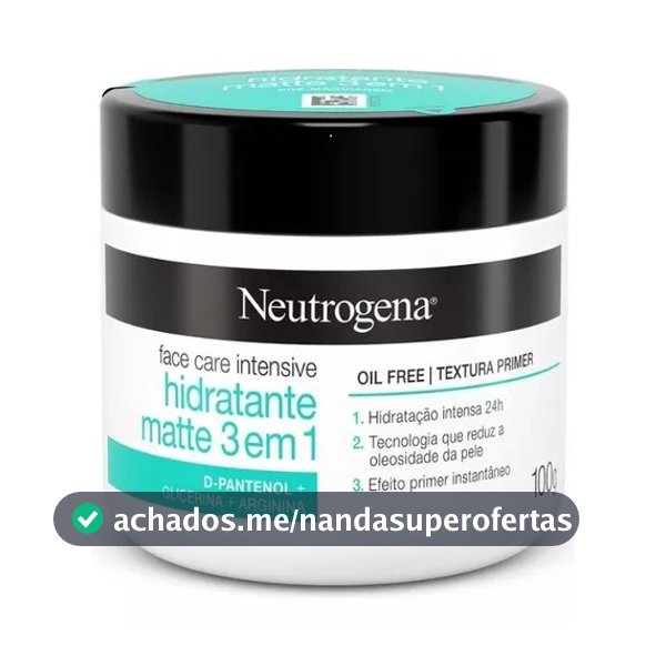 Creme Hidratante Facial Neutrogena Face Care Intensive Matte 3 em 1 100g