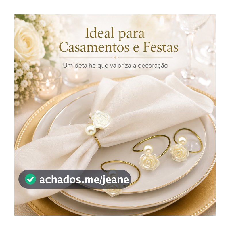 Kit 10 Anel Porta Guardanapos Argolas De Flor Premium