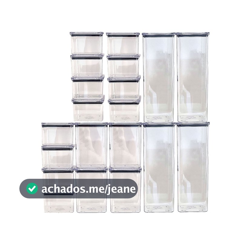 Kit 20 Potes Herméticos acrílicos 2,3litros 1,1litro 480ml Organização