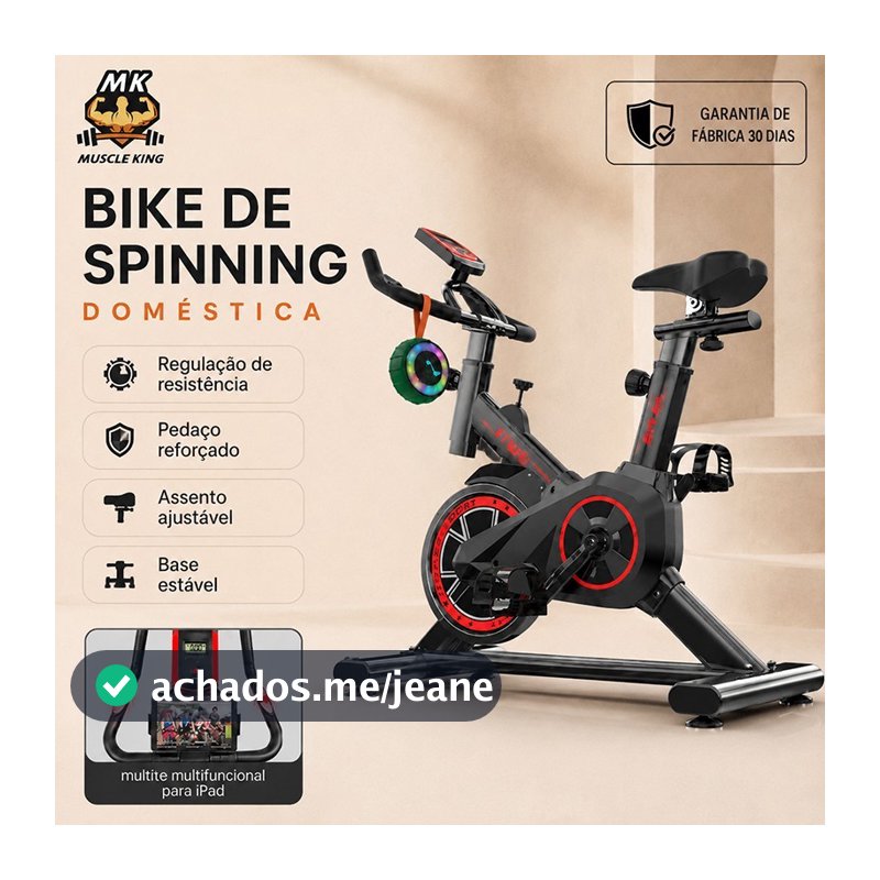 Muscle King Bicicleta Bike Ergometrica Spinning Academia Fitness Profissional 120kg volante 10kg