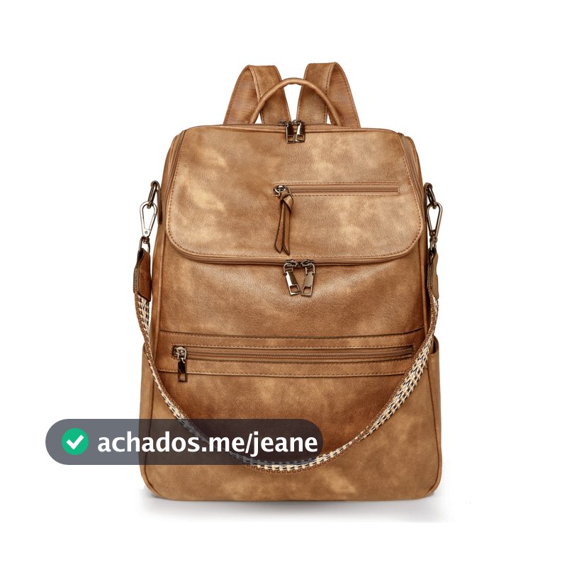 Mochila de Couro Feminina Vintage e Moderna, Nova Mochila de Grande Capacidade e Luxo Leve