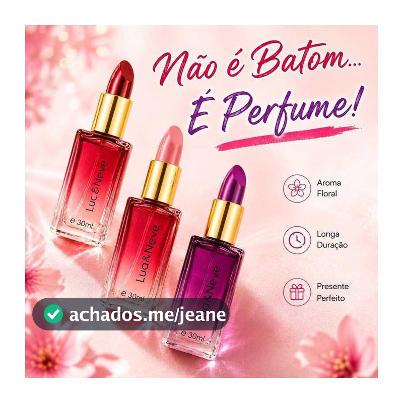Perfume Feminino cabelo e corpo Lua & Neve Formato Batom Bolsa 30ml Floral Fresco