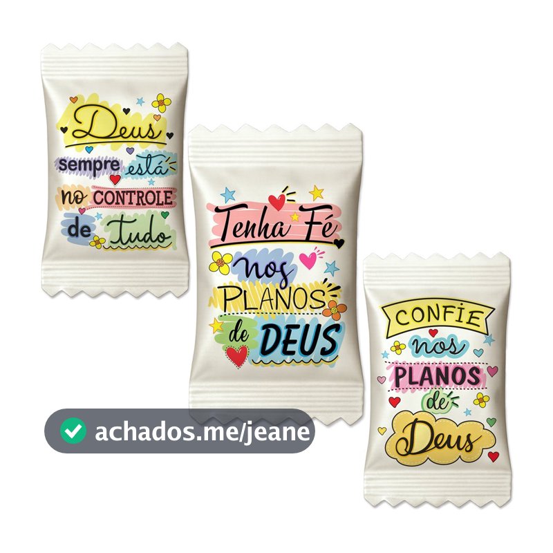 Balas DEUS Frases Fé Religiosas Encontros Eventos Cliente Mimo (Tradicional Soft Já Personalizadas)