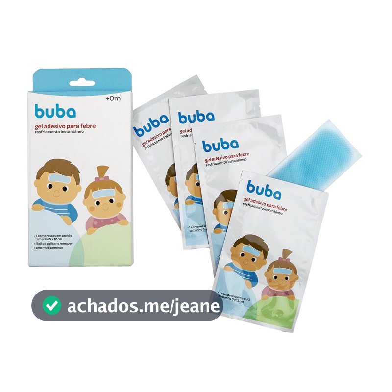 Kit 4 Compressa Em Gel Buba Para aliviar a febre Compressa refrescante buba