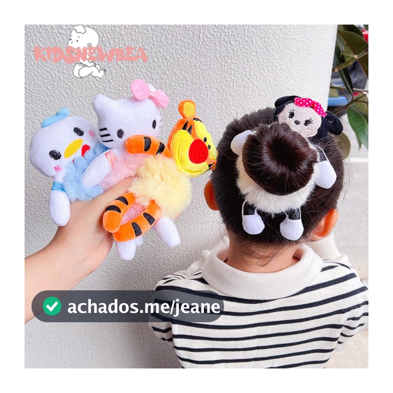 Crianças acessórios para o cabelo, boneca dos desenhos animados laço de cabelo de pelúcia crianças pato Donald acessório