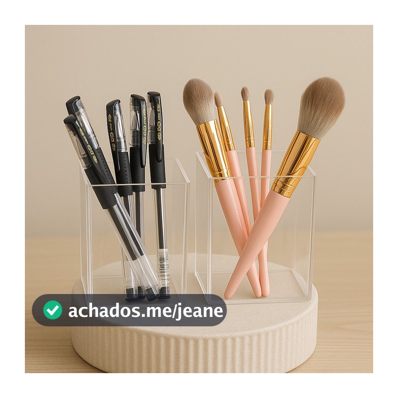 Porta Pincel de Maquiagem em Acrílico 2mm – Organizador Make Luxo Bancada Penteadeira
