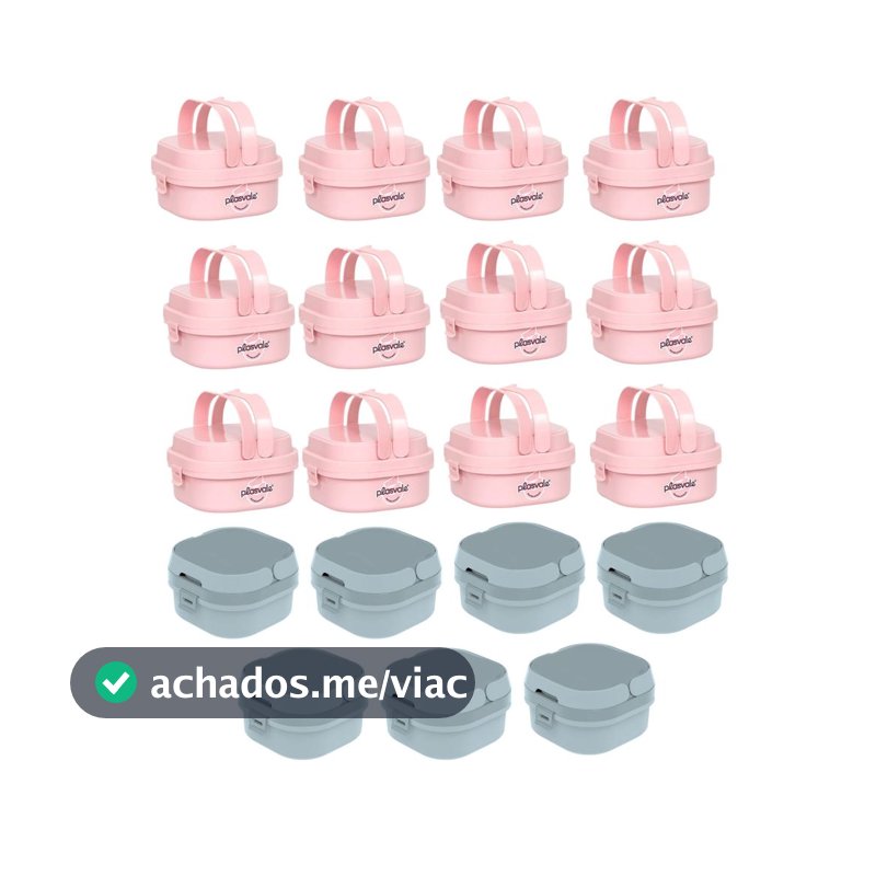 Kit 19 Pote Marmita Fit Lancheira 660ml C/ Alça Trava Divisória Design Refinado Prático