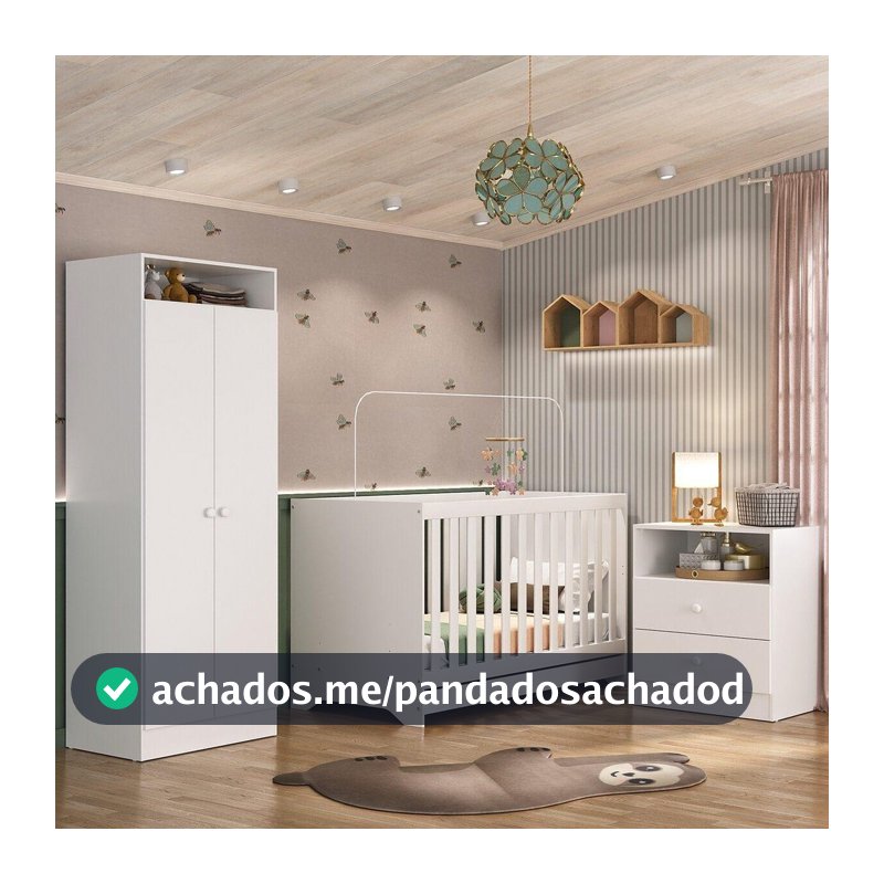 Quarto de Bebê Infantil Completo Encanto Multimóveis Branco