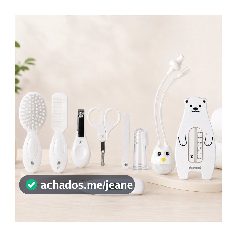 Kit Higiene bebê 11 peças completo Neutro Pimpolho Chá Revelação Recém Nascido