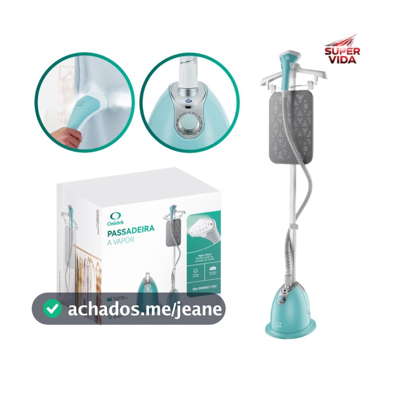 Passadeira a Vapor Vertical onistek 10 Modos de Vapor para Todos os Tecidos 1.4L Tanque Transparente