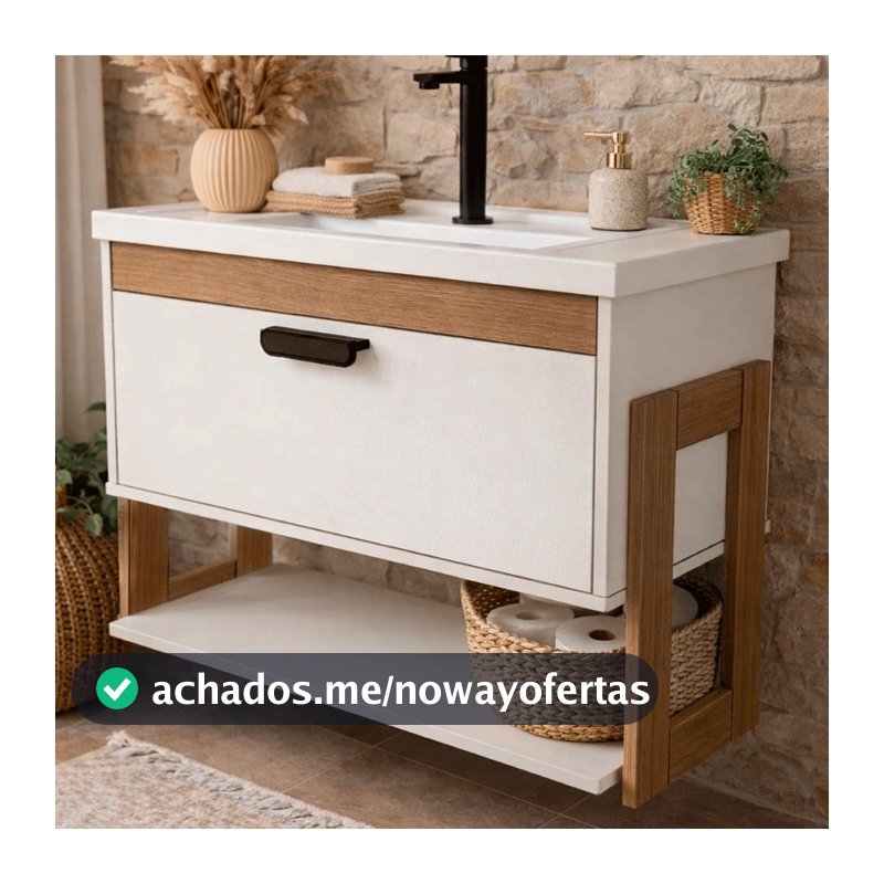 Gabinete Armario de Banheiro 100% MDF - Riva Com Nicho 60cm