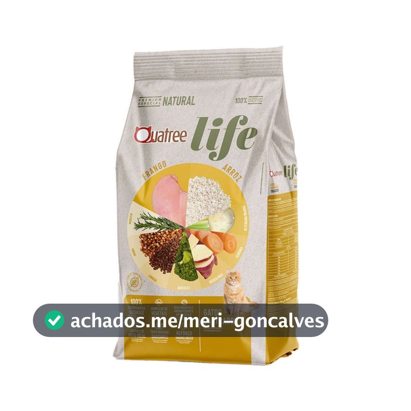 Ração Quatree Life Gatos Castrados Frango e Arroz 10kg