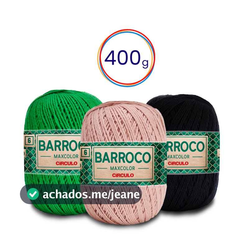 Fio barbante BARROCO MAXCOLOR 6 - 400g Circulo tricô crochê