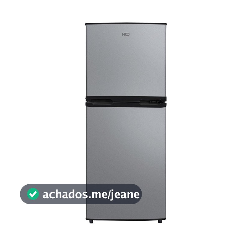 Geladeira Refrigerador Compacto HQ 140L Duplex Defrost, Baixo Consumo A+++ Preto/Cinza HQ-140RDF