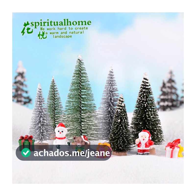 Mini versão agulha de pinheiro árvore de natal ornamentos de PVC criativo bonito decoração para casa