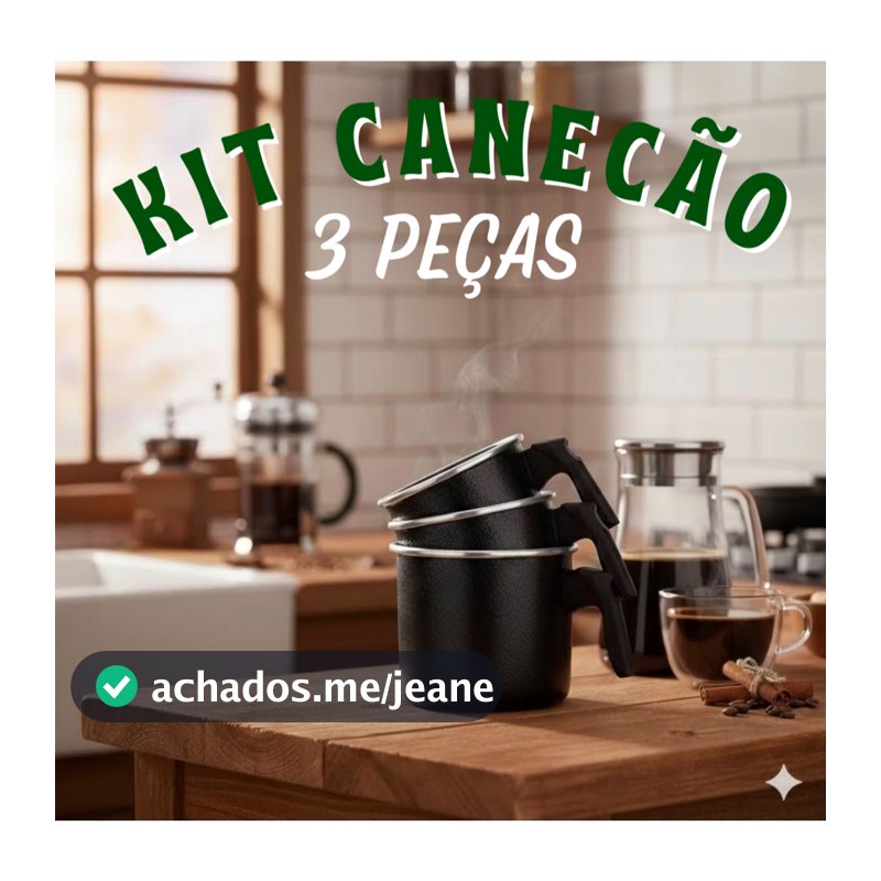 Jogo de 3 Caneco Leiteira Fervedor Canecão em Alumínio Craqueado