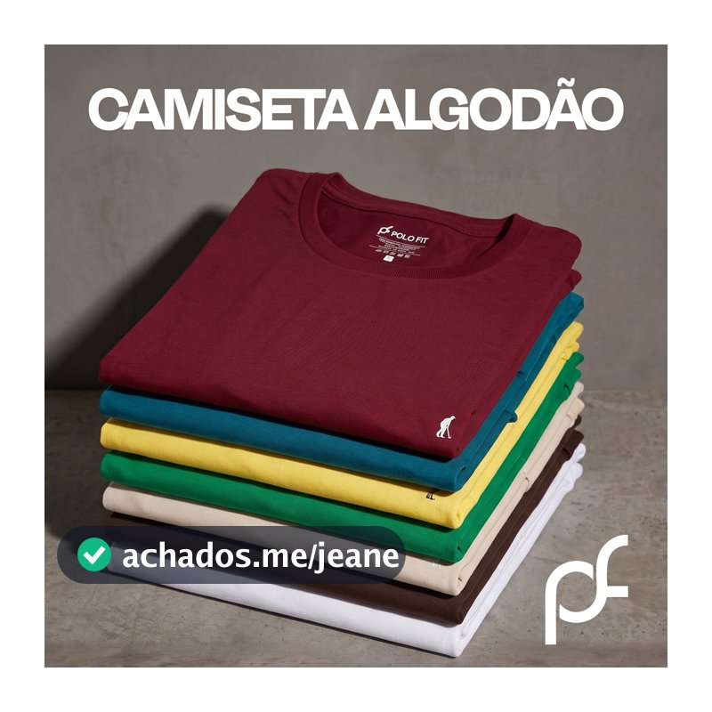 Camiseta Básica Lisa Polo Fit 100% Algodão Casual Promoção Dia a Dia Cotton Premium